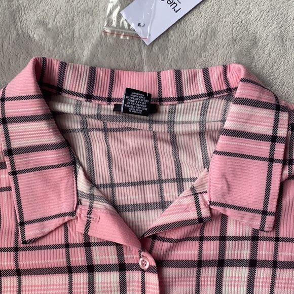 Pink plaid crop top - Picture 4 of 4